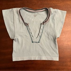 Out From Under Go For Gold Seamless Top - Teal/Blue - XS/S